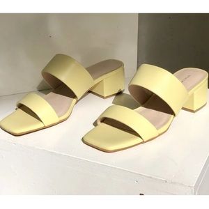 Intentionally Blank Yellow Scamp Block Heel Sandal